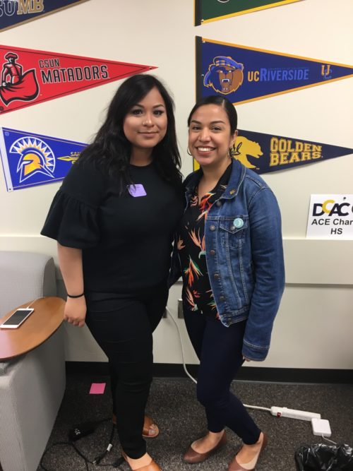 ACE Charter High School Angelie Lopez with student